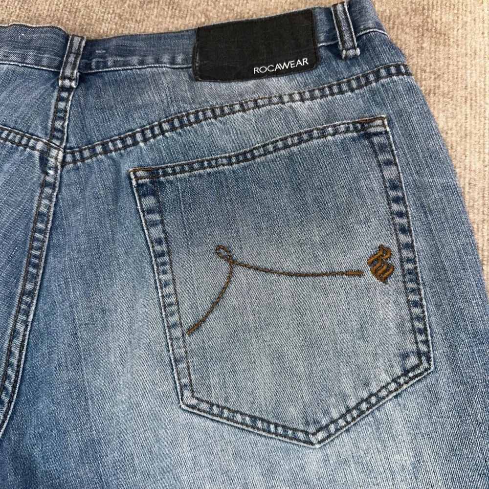 Rocawear Mens Denim‎ Shorts Light Wash Baggy Y2K Hip Hop Streetwear Size 40